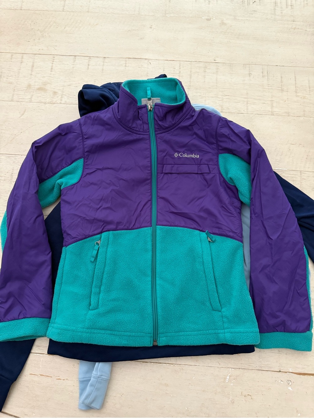 Columbia Purple and Teal Girls' Fleece Jacket